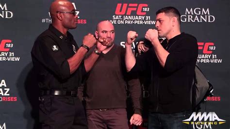 When we last saw silva he was being carried from the octagon, his leg in pieces after chris if fighting has a yin and a yang, they are represented by silva and diaz. UFC 183: Anderson Silva vs. Nick Diaz Staredown - YouTube