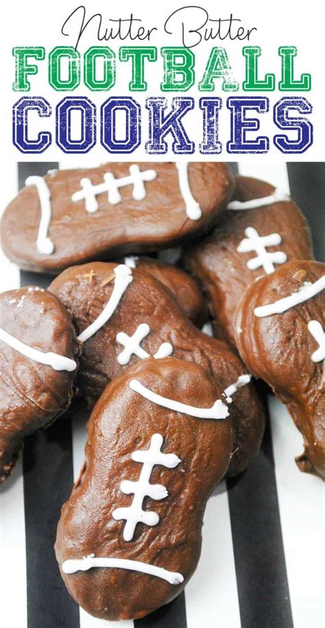 Classic nutter butter cookies with peanut butter filling. Recipe: Nutter Butter Football Cookies | Life She Has