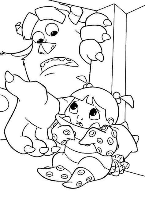 Wonderful monsters inc coloring pages with monster coloring disney monsters inc james p sullivan mike wazowski boo. Sulley Is Hidding Boo From Randal Boggs In Monsters Inc ...