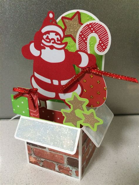Each christmas card design is custom made by our design team. Santa box card. Pattern thanks to Svgcuts. | Boxed ...