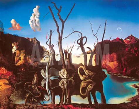 Слоны занимали дали намного больше, чем это отражено в его живописи. Swans Reflecting Elephants, c.1937By Salvador Dal? в 2019 ...