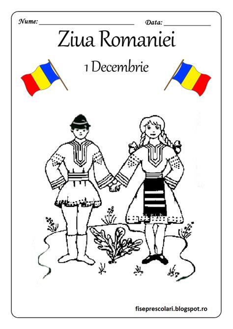 Romancute în dicţionarul român explicativ. 1 Decembrie - Planse de colorat cu Oameni in Costume ...