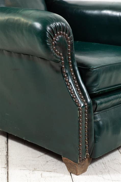 A camelback, oversized side panels and scrolling arms give our version the pierre (green) price for chair, give your room a touch of elegance and refinement with this ultra modern pierre green velvet accent chair. Pair of French Green Leather Wingback Chairs For Sale at ...