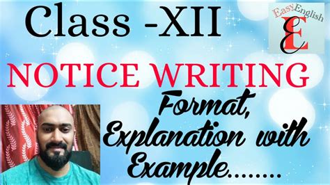 Notice writing format , notice writing , what is notice : Notice Writing, Format and explanation with an Example ...