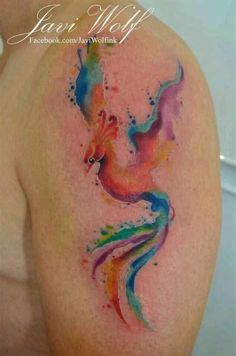 The founder of the tattoo style is amanda wachob. Pin by 橙 聞掀 on 水墨、彩墨 | Small phoenix tattoos, Phoenix bird ...