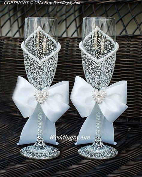 Here are 10 ideas for your future spouse that will make an impression. Bride and Groom Champagne glasses Bridal shower gift ...