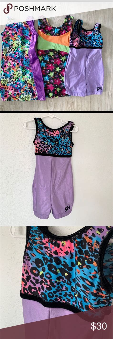 Ids offers an amazing collection of gymnastics dancewear including leotards, shorts, tops and much more. Gymnastic Leotard Bundle Three girl gymnastic leotards ...