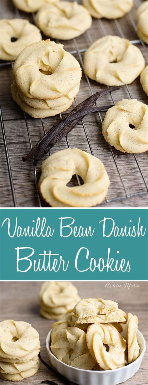 Bake cookies, 2 sheets at a time, switching positions of pans halfway through baking, until cookies are very pale. Vanilla Bean Danish Butter Cookie Recipe | Ashlee Marie ...