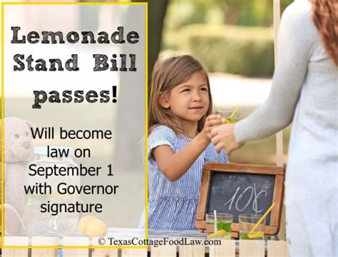 You must be present to sell your food. Lemonade Stands - Texas Cottage Food Law
