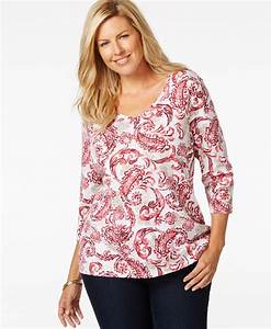  Scott Plus Size Printed V Neck Top Only At Macy 39 S Tops 