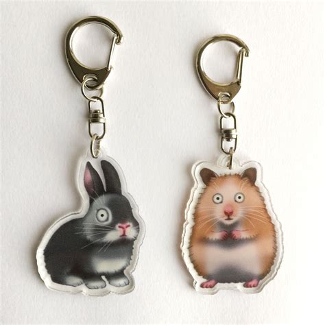 animal keyring, animal keychain, small gift, unique gift ...