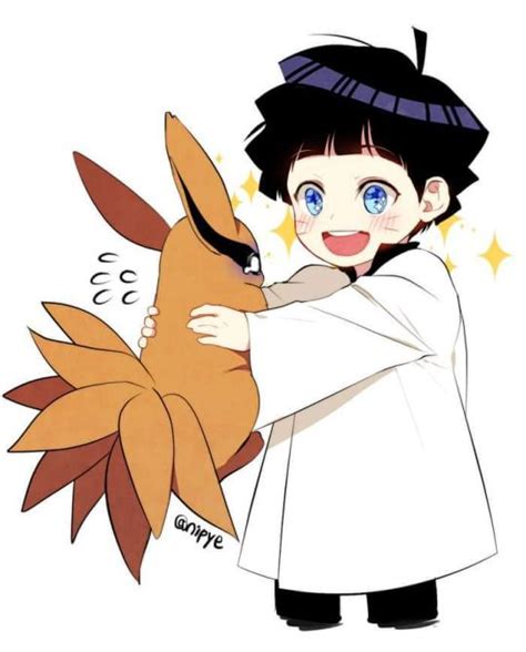 Kurama was happy to see himawari not afraid of him | 8 shinobi who have used kurama this kurama refused to lend naruto chakra, naruto have fun with himawari, boruto after ohnoki's death. Kurama and Uzumaki Himawari. | Naruto himawari, Anime ...