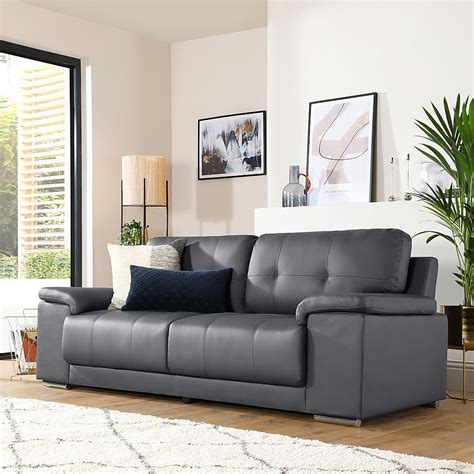 Enjoy free shipping on most stuff, even big stuff. Kansas Grey Leather 3 Seater Sofa | Furniture And Choice