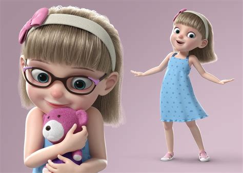 Cartoon Girl Rigged | 3D model | Girl cartoon, Cute cartoon wallpapers, Cartoon girl drawing