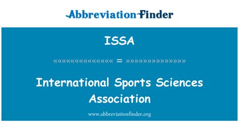 If you want more information visit: ISSA הגדרה: - האגודה למדעי הספורט International Sports ...