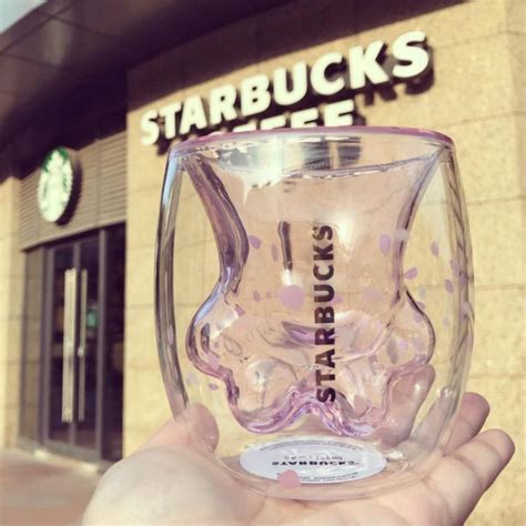 Cat lovers across the globe collectively freaked out when the first images of the glass were unveiled. Starbucks Cat Paw Cup Pink Sakura Double Coffee Milk Wall ...