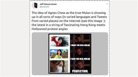 Those who hail chow as mulan don't really respect the culture of their own motherland; Mengenal Agnes Chow, Aktivis Cantik Hong Kong yang ...