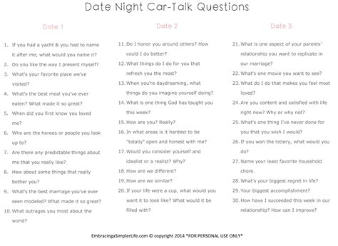 Last month, i shared about date night ideas for christmastime, and several of them are good for the whole winter or even the rest of the year. 90 Date Night Questions for Married Couples | Date night ...