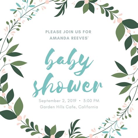 When a baby is on the way, it's important to celebrate the new arrival with friends and family. Mint Wreath Baby Shower Invitation - Templates by Canva # ...