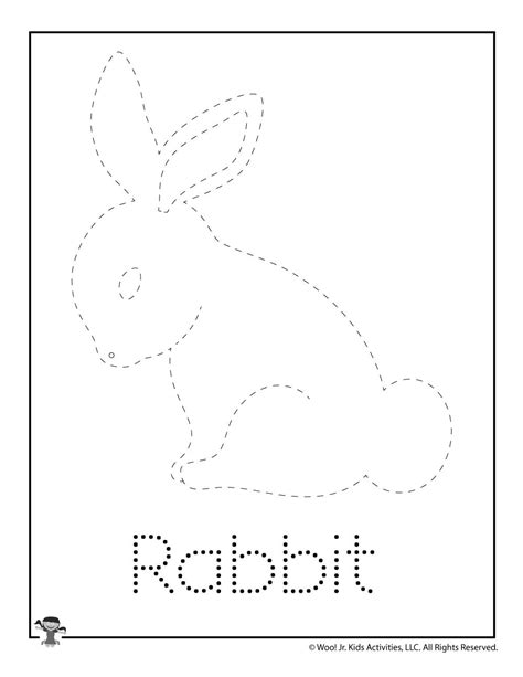 6th grade language arts worksheets. Traceable Bunny Images - Rabbit Trace Worksheet for ...