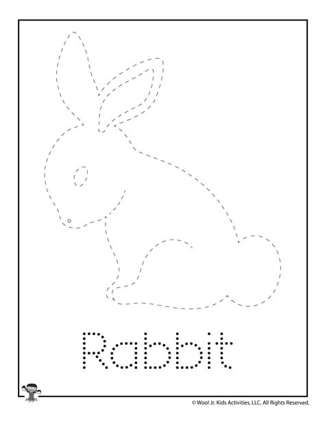 4th grade language arts worksheets. Traceable Bunny Images - Rabbit Trace Worksheet for ...