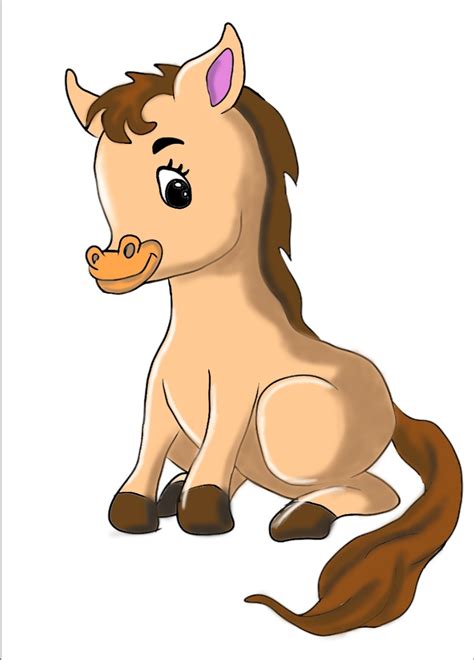[ Draw Cute Horse ] - step-by-step easy ( 13 ) pictures ( Cartoon )