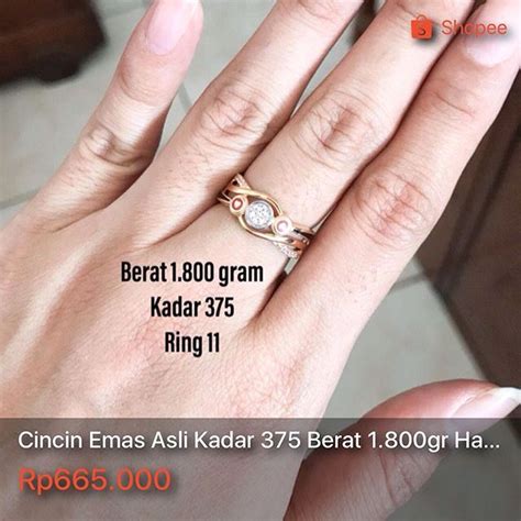 Maybe you would like to learn more about one of these? Cincin Emas Asli Kadar 375 Berat 1.800 gram Size 11 Ongkos ...