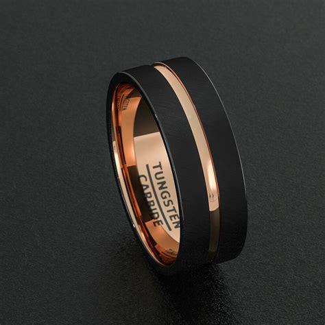 Black and rose gold wedding ring. Picture 50 of Rose Gold Wedding Ring Men | barbra-streisand-nip