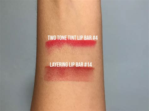 Click for more info product compared Laneige Layering Lip Bar Vs Two Tone Tint Lip Bar Swatches ...