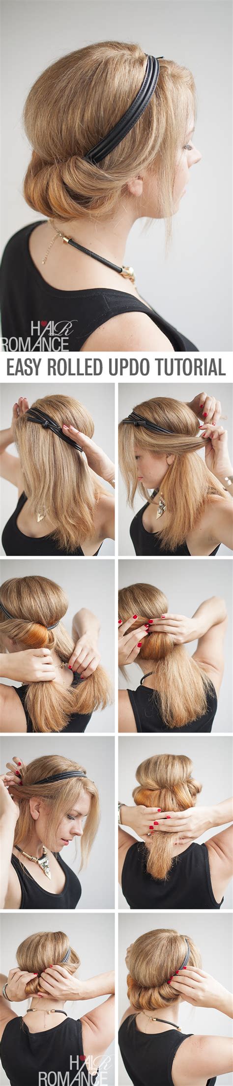 You don't need to cut your hair!items used: How to do a chic rolled updo - Hair Romance