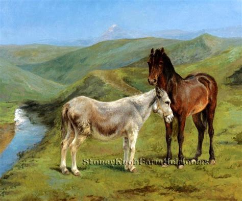 Browse by theme and level to find the design of your dreams! A Horse and a Donkey in a Mountain Landscape~Rosa Bonheur ...