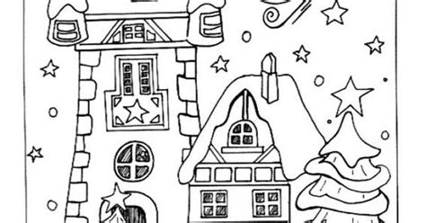 Santa claus is looking at the window. Houses to Color and Print for adults | CHRISTMAS VILLAGE ...