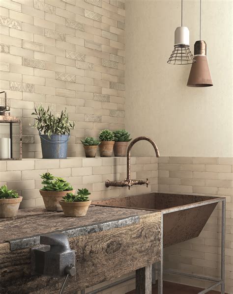 Brick effect tiles are flat, light tiles with an authentic brick finish to complete the look. Eden Rustic Brick effect tiles by Ragno | Creative tile ...