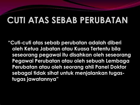 Perintah am 5(a) bab e : PPT - PERINTAH AM BAB C : CUTI PowerPoint Presentation ...