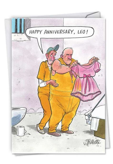 We put up with each other! Prison Love Cartoons Anniversary Greeting Card John Billette