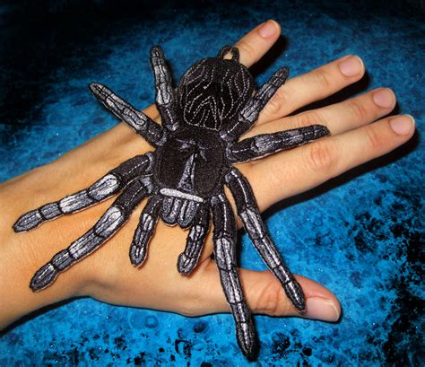 Brazilian jewel tarantula typhochlaena seladonia source: Brazilian Black Tarantula Spider Steam Punk Iron on Patch