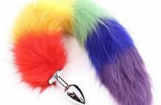 sex fox anal rainbow tail toys plug sexo role butt fetish erotic adult long