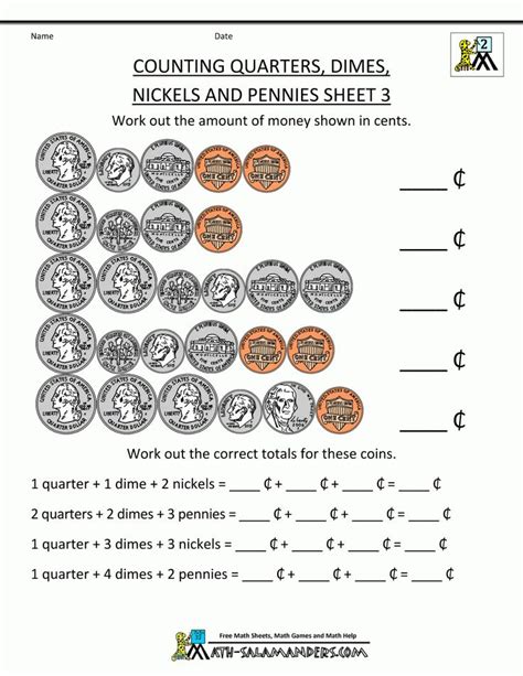 Our money worksheets are free to download, easy to use, and very flexible. Free 1St Grade Money Worksheets Pictures - 1st Grade | Counting money worksheets, Money ...