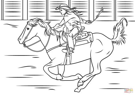 Print and color it or send to your friends to color. Cowgirl Riding Horse Coloring Page | Free Printable ...