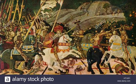 The battle of san romano is a set of three paintings by the florentine painter paolo uccello depicting events that took place at the battle of san romano between florentine and sienese forces in 1432. "La battaglia di San Romano, c1438, (1909). Artista: Paolo ...