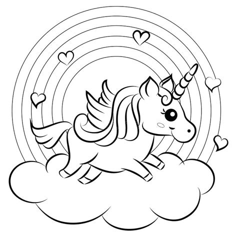 Unicorn coloring pages pdf printable. Unicorn Rainbow Coloring Pages Usable | Educative ...