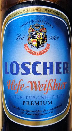 Wie oft wird das loscher bier aller voraussicht nach verwendet werden? 1000 Getraenke | Biertest - Loscher Hefe-Weißbier 9 von 10 ...