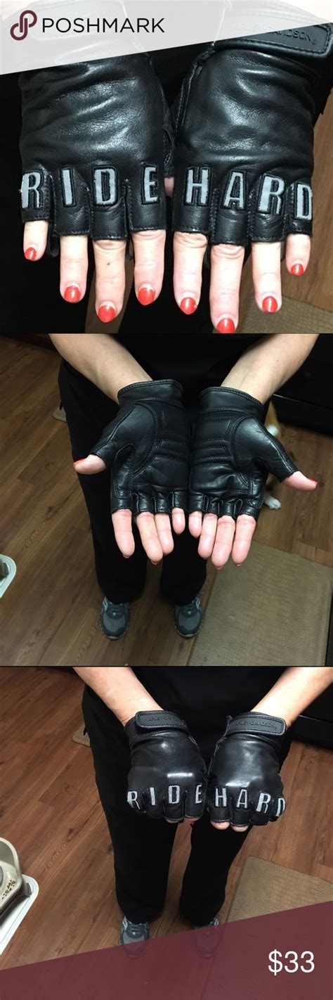 Tattooed and branded leather gloves, motorcycle gloves, riding gloves, driving gloves, work gloves, leather gloves, slum lifestyle, low brow,. Harley Davidson Women's Leather Riding Gloves | Leather ...