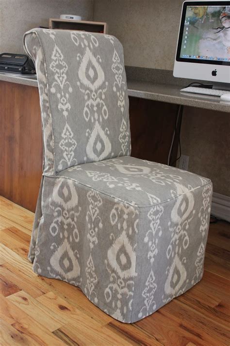 I made these parson chairs a year or so ago, and we love them! Custom Slipcovers by Shelley: Gray/Yellow Bedroom Chair ...