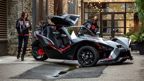 The rear swingarm has a centrally mounted monoshock and the front polaris 3 wheeler cockpit. Polaris Slingshot Grand Touring LE Adds Luxury to the ...