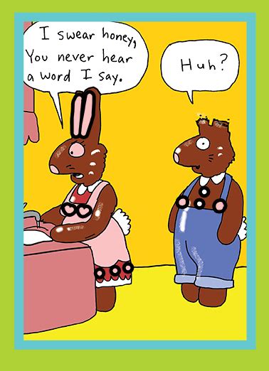 Happy easter wishes, happy easter messages. Funny Easter Ecard - "Never Hear" from CardFool.com