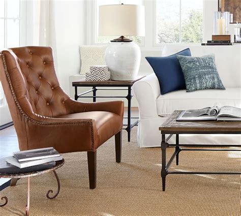 Find out our selection of modern or classic armchairs with fabric bellagio modern button tufted armchair in velvet, leather or fabric. Hayes Tufted Leather Armchair | Leather armchair, Tufted ...
