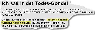 Natürlich auch die gondelbahn ist in betrieb. Wie das Seilbahnunglück nicht geschah — BILDblog