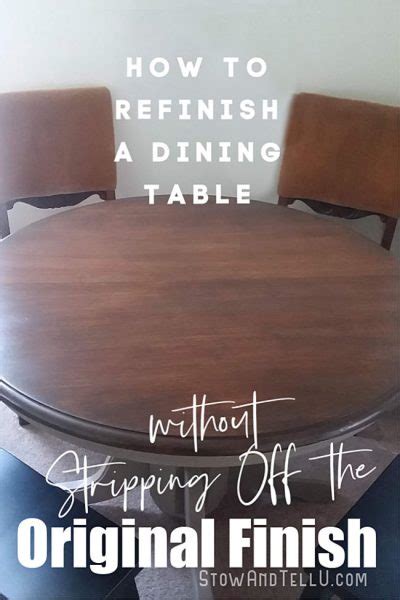 Use a small stick or a pencil to keep the surfaces apart for 15 minutes or so, until the glue is no longer shiny. How to Refinish a Dining Table without Stripping the ...