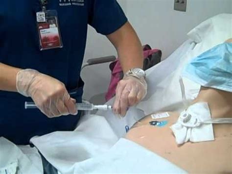 Open picc/central line dressing change kit and/or supplies using sterile technique don sterile gloves per protocol; Central line dressing change change and flush part 2 ...